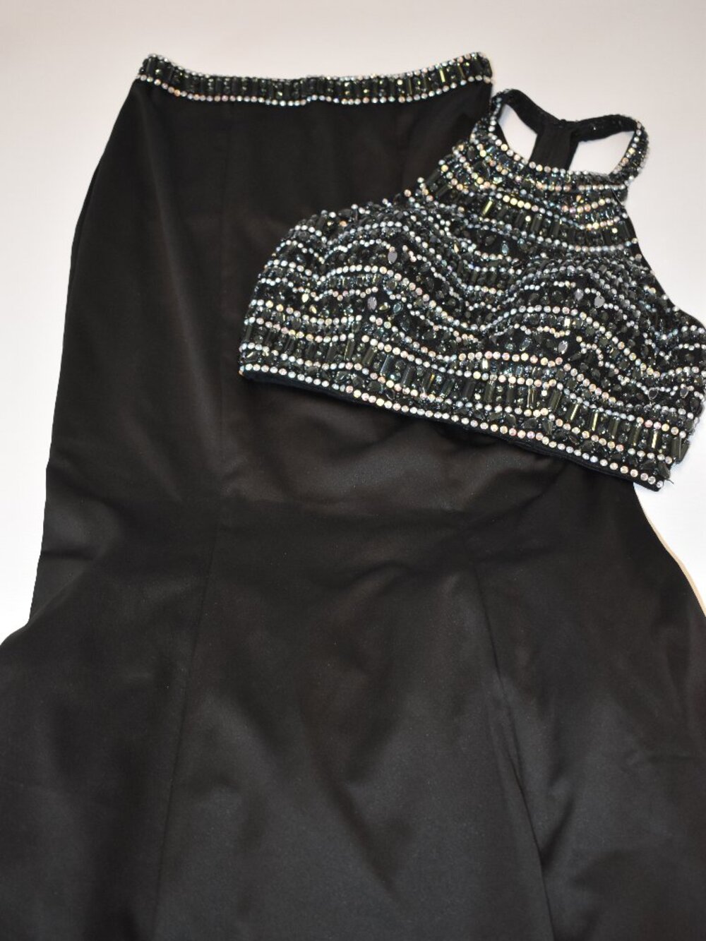 Dancing Queen USA Black Rhinestone Beaded Formal Dress Prom/Homecoming SMALL